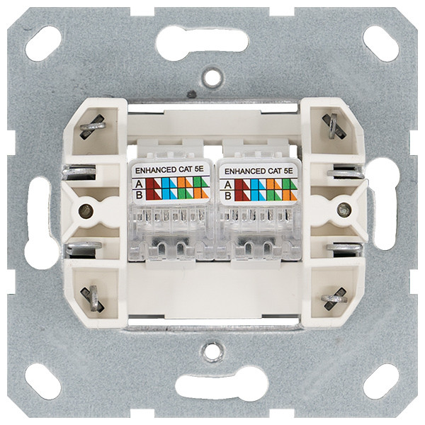 Jasmart Интернет-розетка RJ45 двойная с накладкой, цвет Мокко