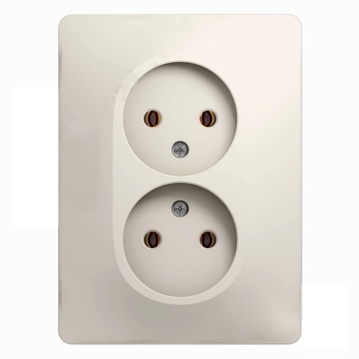 Розетка двойная Schneider Electric GLOSSA, скрытый монтаж, молочный, GSL000920