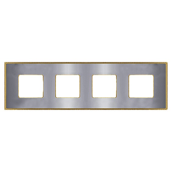Рамка 4 поста FEDE BELLE EPOQUE, matt chrome//bright gold, FD01434CMOB