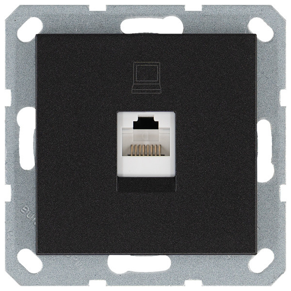 Jasmart Интернет-розетка RJ45 с накладкой, цвет Антрацит