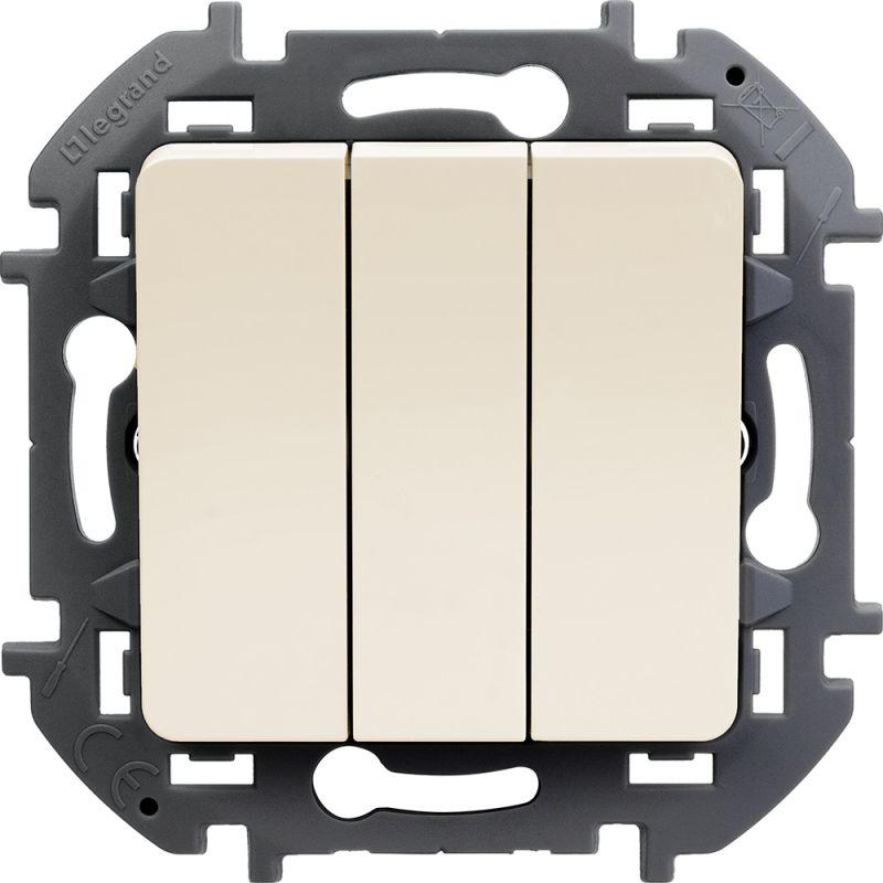 Выключатель 3-кл. Inspiria 20А IP20 250В 10AX слоновая кость  673641