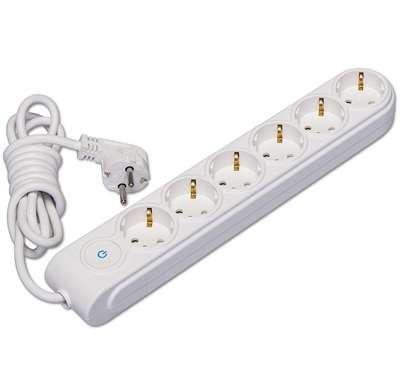 Удлинитель 6х5м с заземл. 16А защ. шторки с выкл. Makel N6310063