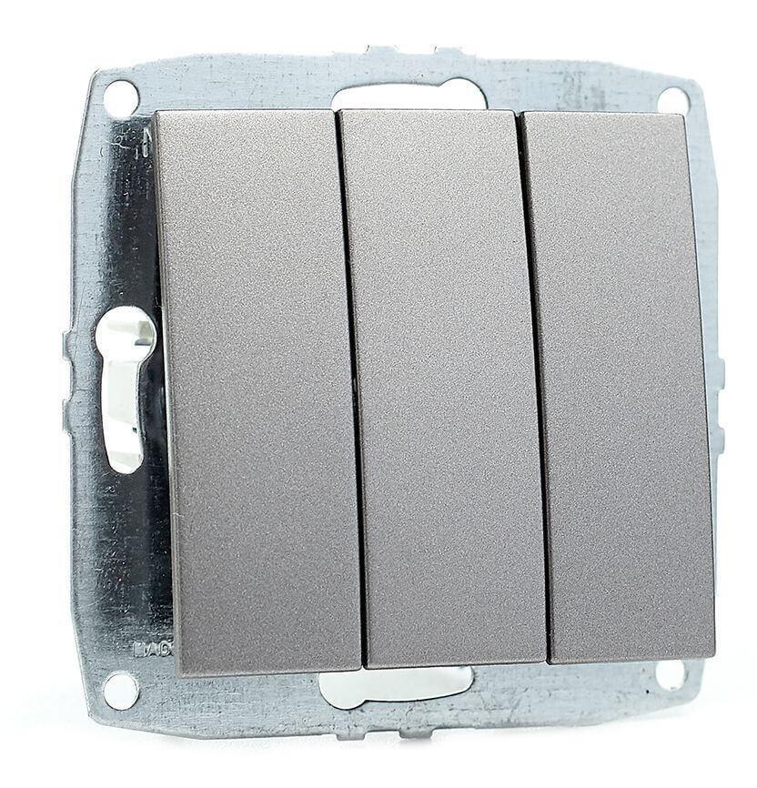 Выключатель трехклавишный механизм Mono Electric Despina/ Larissa антрацит 500-002422-114