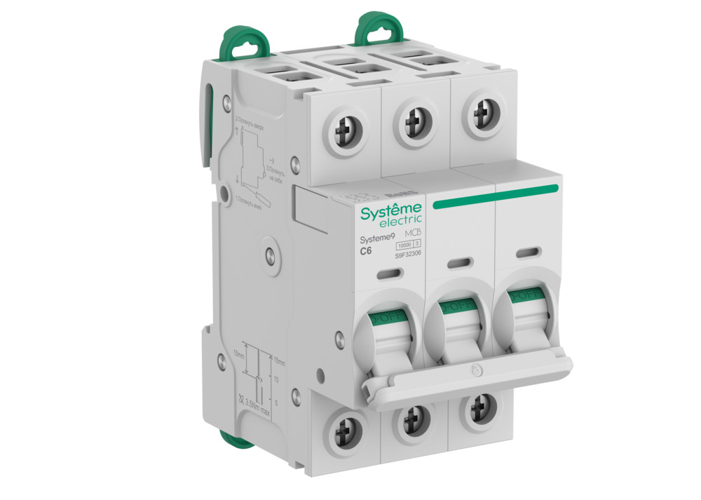 Systeme Electric Systeme9 Автоматический выключатель (АВ) C 6A 3P 10kA 400В