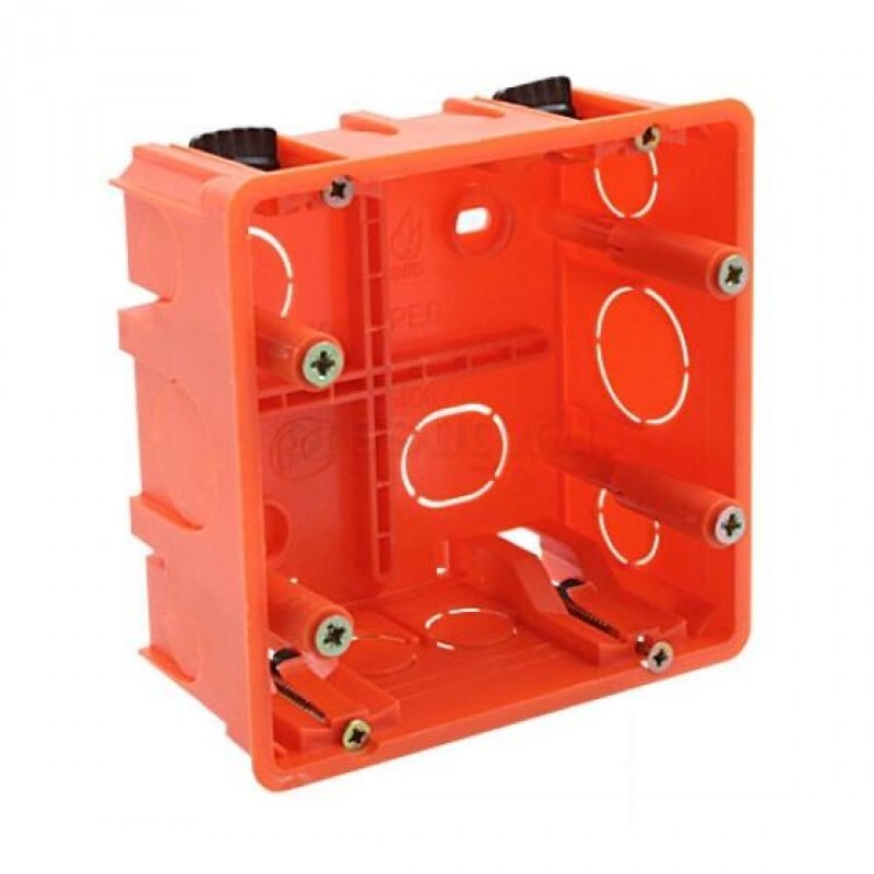 Коробка установочная Plast Electro (подрозетник) для полых стен 100х100х50 (для 2-х ЭУИ пр-ва Корея) IP20 PE 030 043 Оранж.