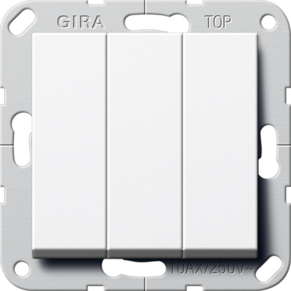 Gira S-55 Бел Выключатель Британский стандарт 3-х клавишный, вкл/откл.