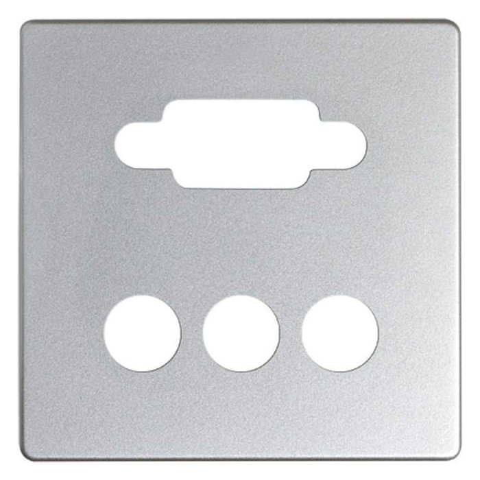 Накладка на розетку VGA+3RCA Simon SIMON 82, скрытый монтаж, алюминий, 8200092-033
